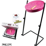 Panyard W1160 Jumbie Jam Steel Drum Kit - Metal Z-Floor Stand - Pink Pan